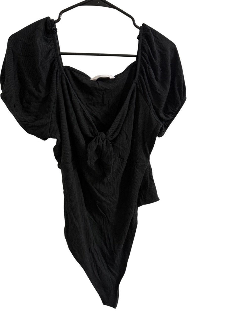 LC Lauren Conrad Black Ribbed Crewneck bodysuit XL